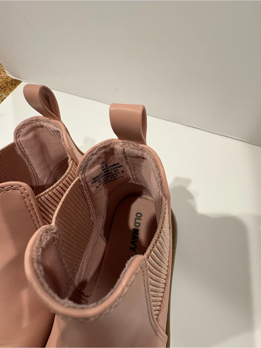 Old Navy Pink Chelsea Lug Booties with Brown Sole